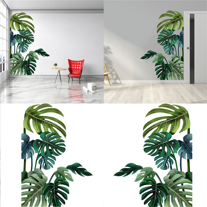 Large Nordic Green Leaf Wall S - Pvc Panel Background 评论和价格