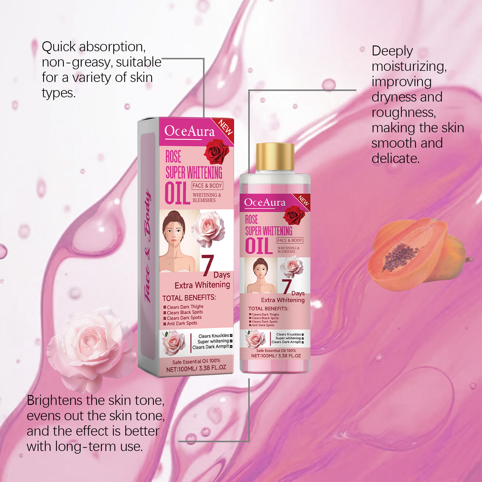 Body Whitening Oil 100ml Natur - Substrate Coconut Fiber 评论和价格