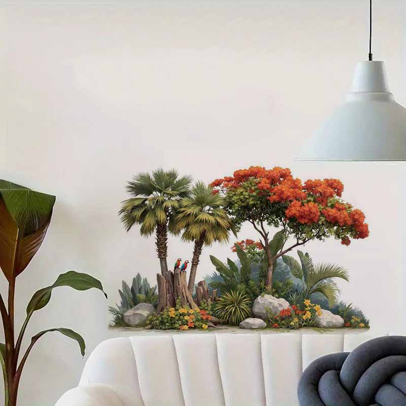 Tropical Plant Flower Tree Wal - Pvc Panel Background 评论和价格