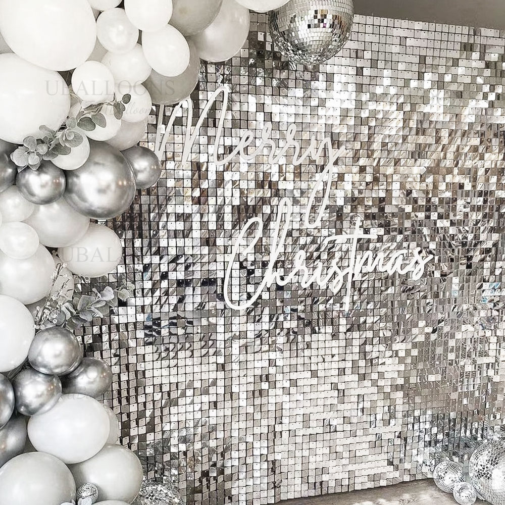 Silver Sequin Wall Backdrop Pa - Pvc Panel Background 评论和价格