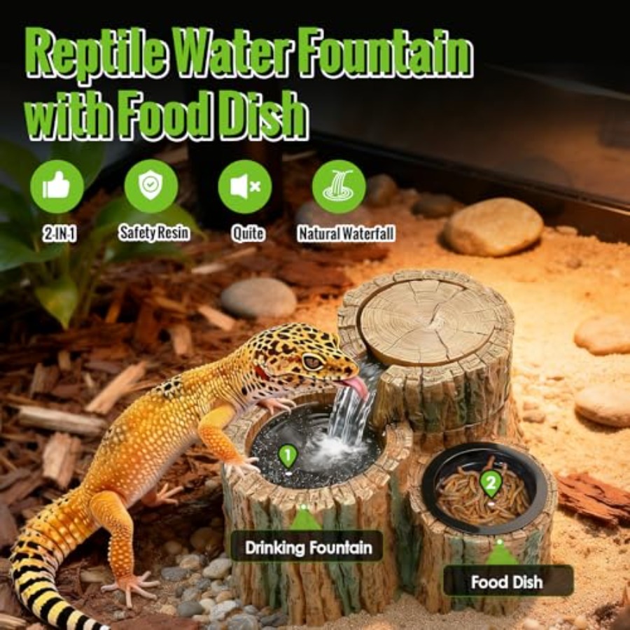 2 in 1 Reptile Water Fountain  - Water Dish Reptile 评论和价格